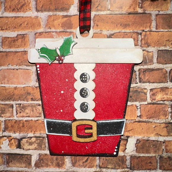 Latte Santa gift card holder/ornament