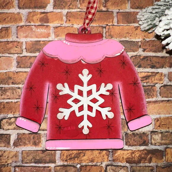 Ugly sweater Snowflake gift card holder/ornament