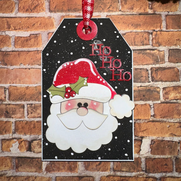 Gift Tag Santa gift card holder/ornament