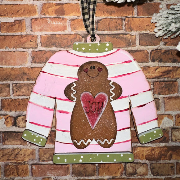 Ugly sweater gingerbread gift card holder/ornament
